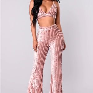 Fashion Nova Pink Velvet Set